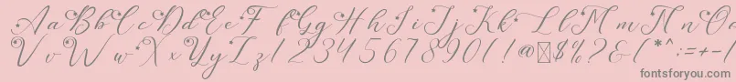 LeslieDawnStar Font – Gray Fonts on Pink Background