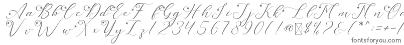 LeslieDawnStar-fontti – harmaat kirjasimet valkoisella taustalla