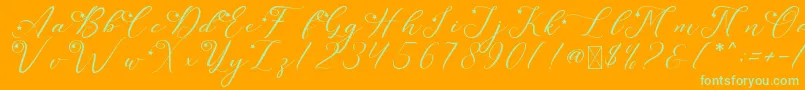 LeslieDawnStar Font – Green Fonts on Orange Background