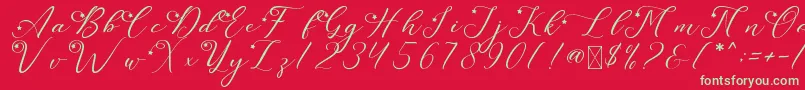 LeslieDawnStar Font – Green Fonts on Red Background