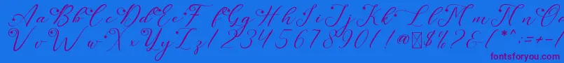 LeslieDawnStar Font – Purple Fonts on Blue Background