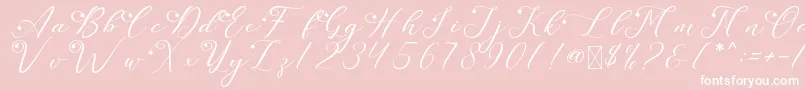 LeslieDawnStar-Schriftart – Weiße Schriften auf rosa Hintergrund