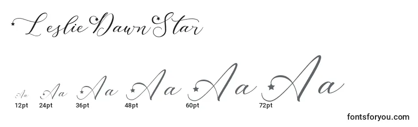 LeslieDawnStar Font Sizes