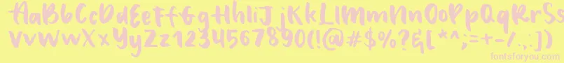 LeSofia Regular Font – Pink Fonts on Yellow Background