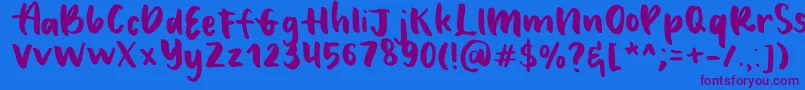 LeSofia Regular Font – Purple Fonts on Blue Background