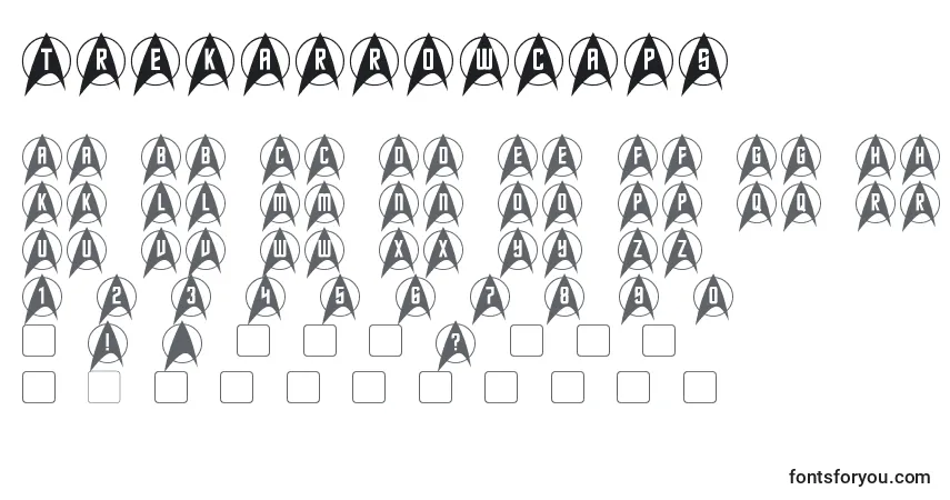 TrekArrowcaps Font – alphabet, numbers, special characters