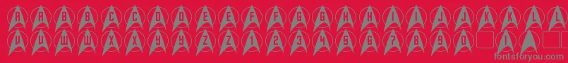 TrekArrowcaps Font – Gray Fonts on Red Background
