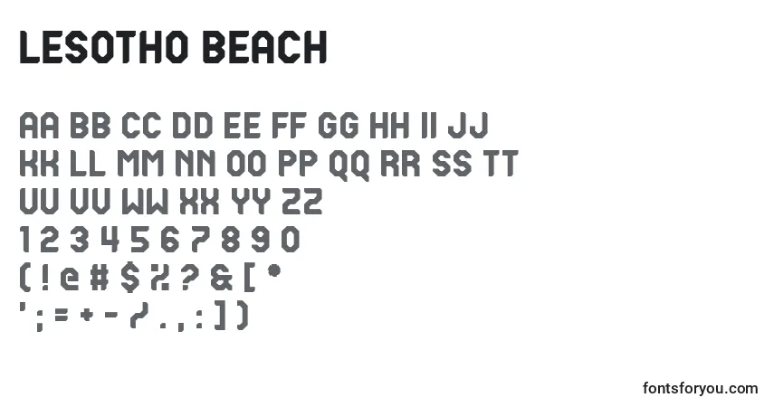 Шрифт Lesotho Beach – алфавит, цифры, специальные символы