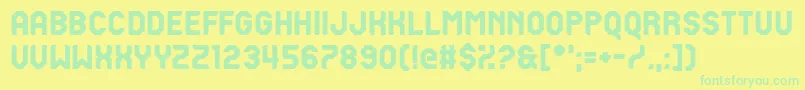 Шрифт Lesotho Beach – зелёные шрифты на жёлтом фоне
