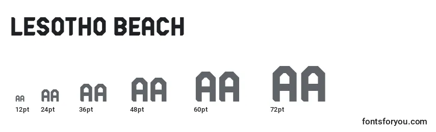 Размеры шрифта Lesotho Beach