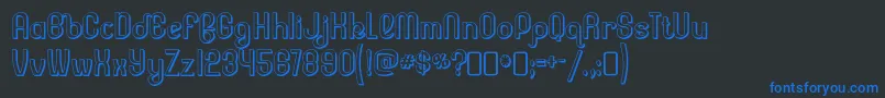 フォントlesser concern shadow – 黒い背景に青い文字