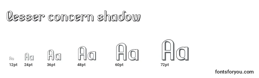 Lesser concern shadow Font Sizes