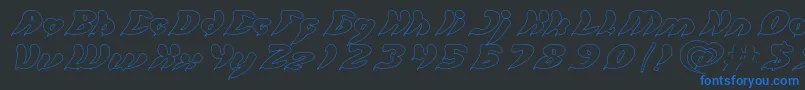 let it be Hollow Font – Blue Fonts on Black Background