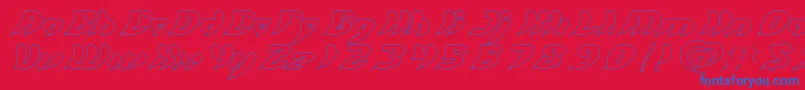 let it be Hollow-Schriftart – Blaue Schriften auf rotem Hintergrund