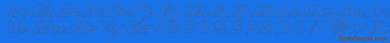 let it be Hollow-Schriftart – Braune Schriften auf blauem Hintergrund