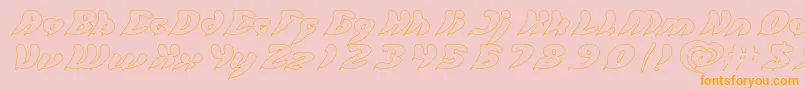 let it be Hollow Font – Orange Fonts on Pink Background