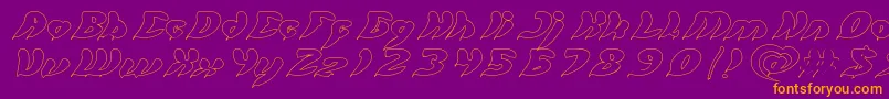 let it be Hollow Font – Orange Fonts on Purple Background