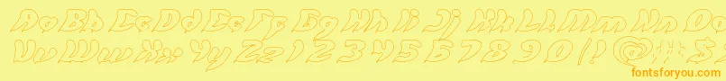 let it be Hollow Font – Orange Fonts on Yellow Background