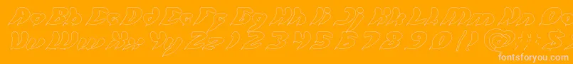 let it be Hollow-Schriftart – Rosa Schriften auf orangefarbenem Hintergrund