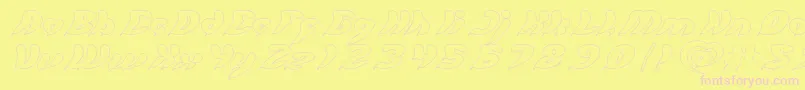 let it be Hollow Font – Pink Fonts on Yellow Background