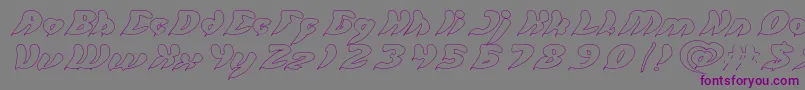 let it be Hollow Font – Purple Fonts on Gray Background