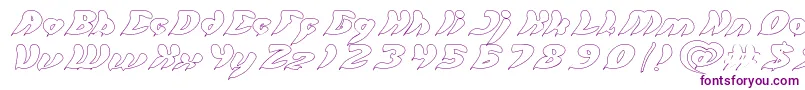 let it be Hollow Font – Purple Fonts on White Background
