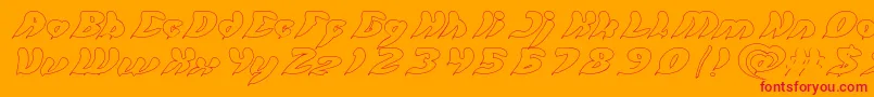 let it be Hollow Font – Red Fonts on Orange Background