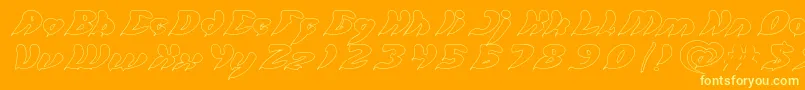 let it be Hollow Font – Yellow Fonts on Orange Background