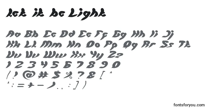 Fuente Let it be Light - alfabeto, números, caracteres especiales