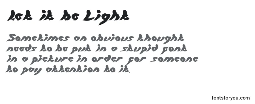 Let it be Light -fontin tarkastelu