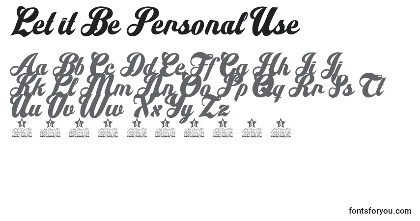 A fonte Let it Be Personal Use – alfabeto, números, caracteres especiais