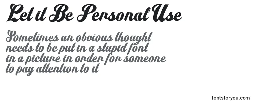Review of the Let it Be Personal Use Font