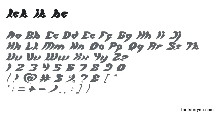 Czcionka Let it be – alfabet, cyfry, specjalne znaki