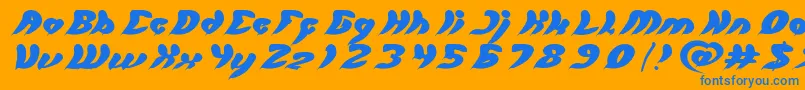 let it be Font – Blue Fonts on Orange Background