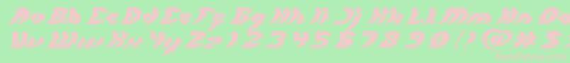 Fonte let it be – fontes rosa em um fundo verde