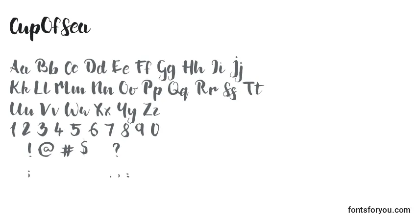 Schriftart CupOfSea – Alphabet, Zahlen, spezielle Symbole