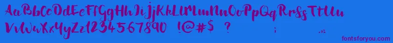 Police CupOfSea – polices violettes sur fond bleu
