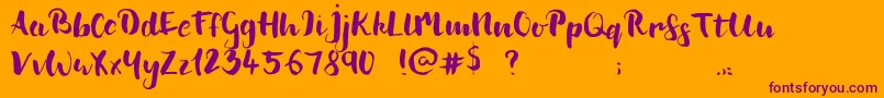 CupOfSea Font – Purple Fonts on Orange Background