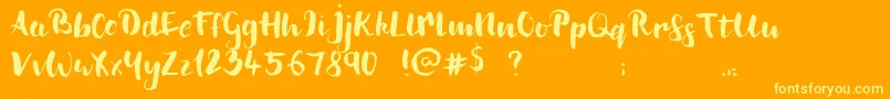 Fonte CupOfSea – fontes amarelas em um fundo laranja