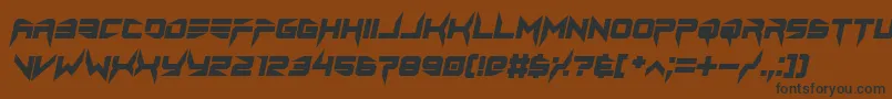 lethal injector bold italicフォントについての詳細 フォントlethal injector bold italic – 黒い文字が茶色の背景にあります