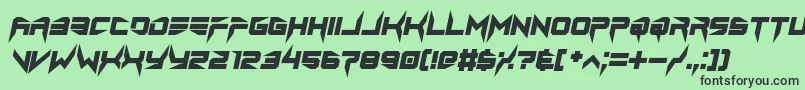 Czcionka lethal injector bold italic – czarne czcionki na zielonym tle