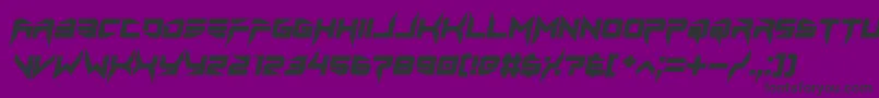 lethal injector bold italic-Schriftart – Schwarze Schriften auf violettem Hintergrund
