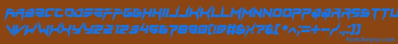 Czcionka lethal injector bold italic – niebieskie czcionki na brązowym tle