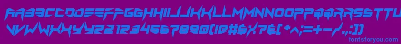 Fonte lethal injector bold italic – fontes azuis em um fundo violeta
