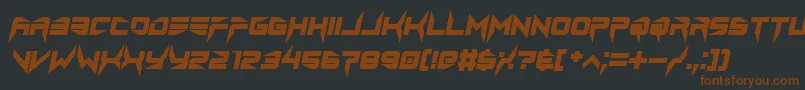 lethal injector bold italic-Schriftart – Braune Schriften auf schwarzem Hintergrund