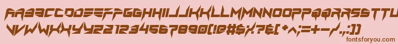 Więcej informacji o czcionce lethal injector bold italic Czcionka lethal injector bold italic – brązowe czcionki na różowym tle