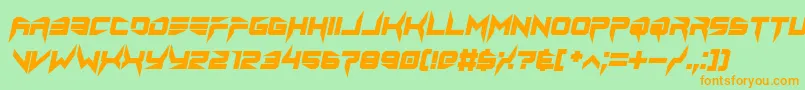 lethal injector bold italic Font – Orange Fonts on Green Background