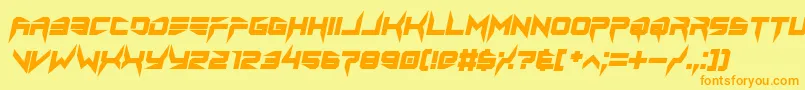 Czcionka lethal injector bold italic – pomarańczowe czcionki na żółtym tle