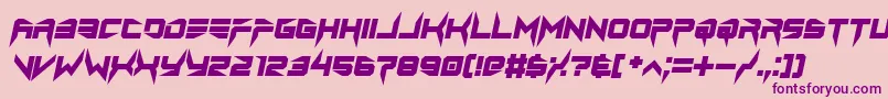 lethal injector bold italic-fontti – violetit fontit vaaleanpunaisella taustalla