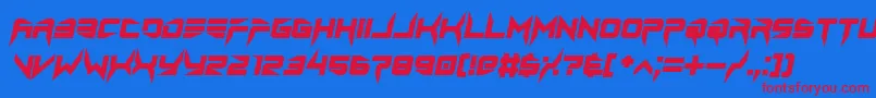 lethal injector bold italic Font – Red Fonts on Blue Background